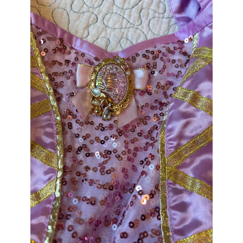 Disney Store Rapunzel Tangled Princess Costume Dress Purple Gold Girls 9/10 - Picture 4 of 7